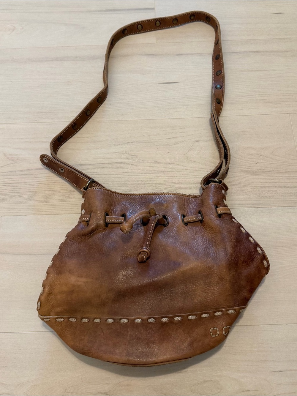 Bed Stu Brown Leather Shoulder Bag